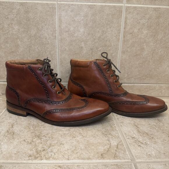 Cole Haan William Wingtip Men\'s Chukka Lace Up Boots size 8 Brown Leather C20286